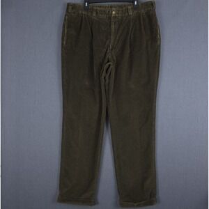 Bills Khakis Corduroy Pants Mens 40 (Fits 37x33) Brown Pleated Wide Wale M2P USA
